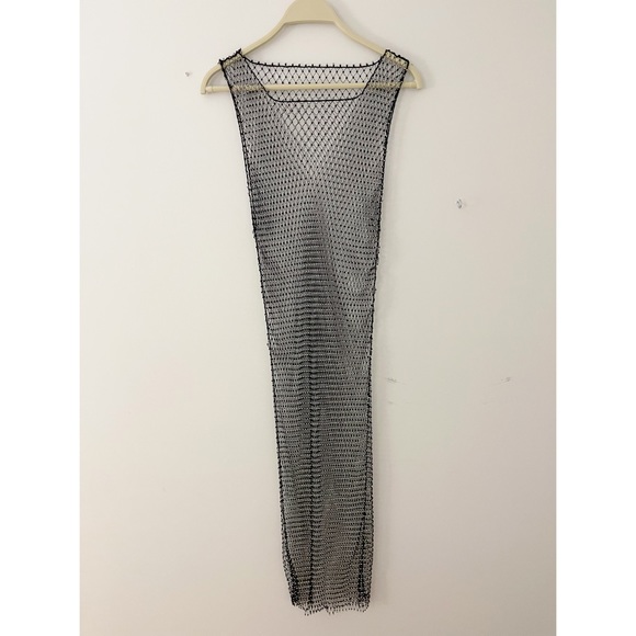 ENDLESS ROSE ~ Embellishment Mini Dress ~ Black Fishnet with Rhinestones - Picture 12 of 15